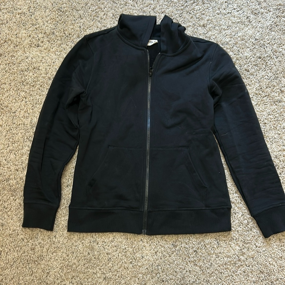 Pact black brushed zip hoodie